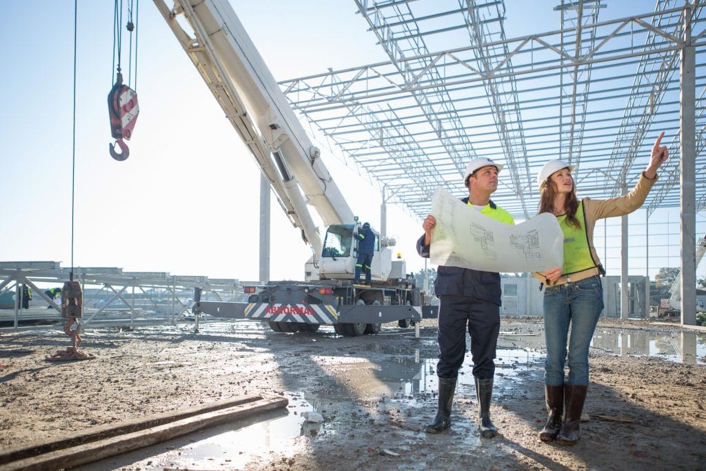 Contract workers on site